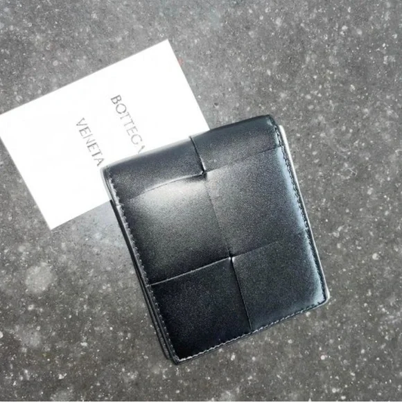 Bottega Veneta Bifold Black Leather Wallet